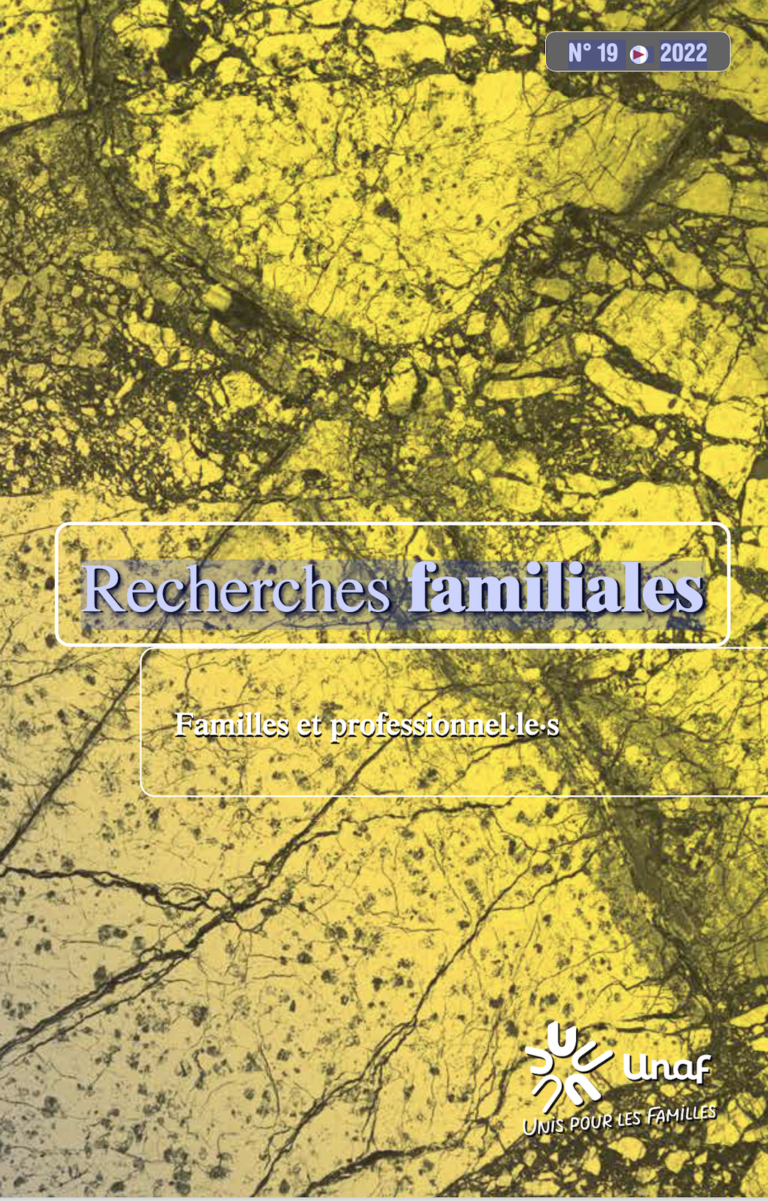 Vient de paraître : Recherches Familiales : familles et professionnel.le.s