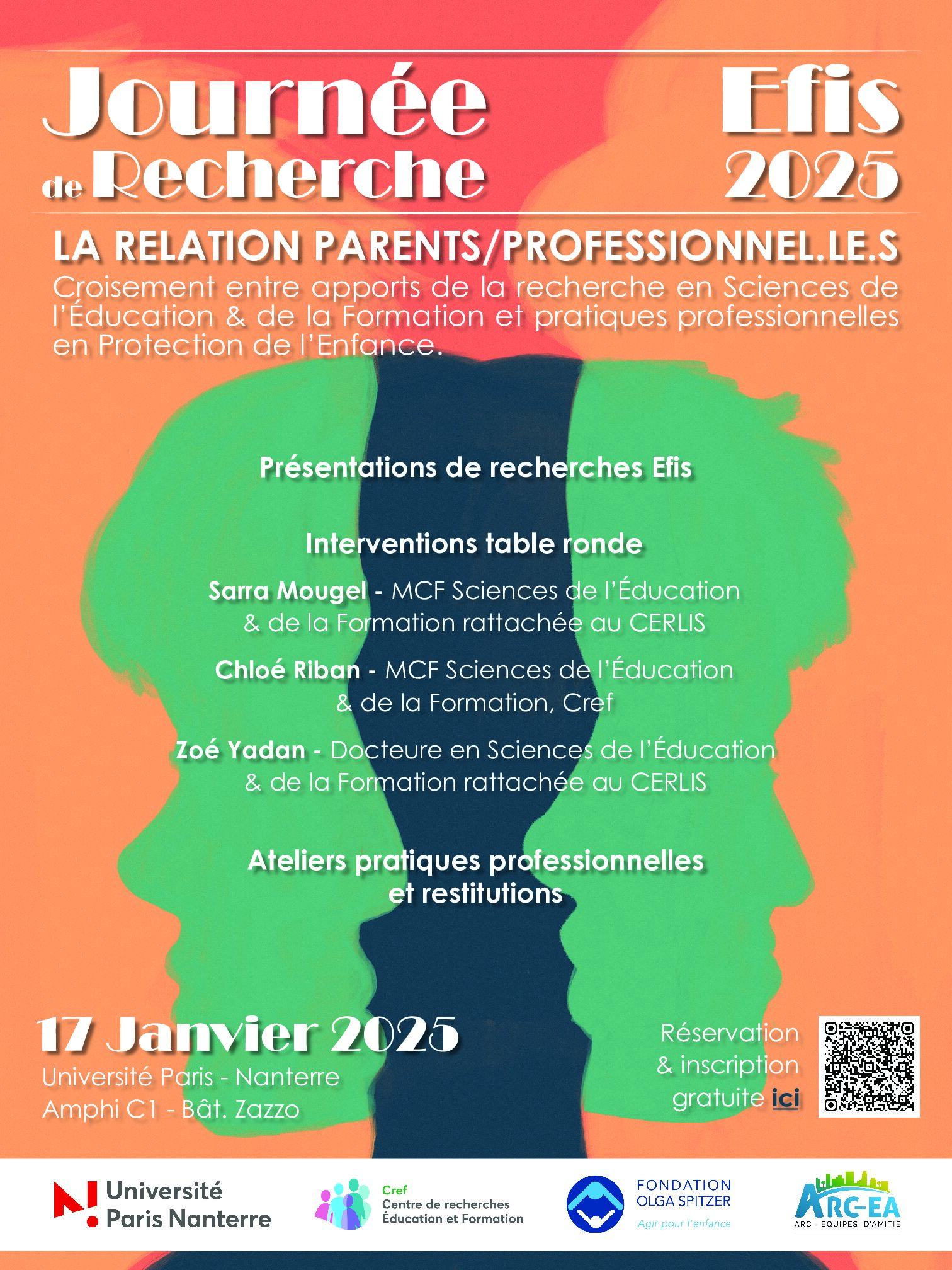 Journée de recherche Efis 2025 : La relation parents –professionnel.le.s dans le cadre de l’accompagnement d’un enfant : croisement entre apports de la recherche en sciences de l’éducation et de la formation et pratiques professionnelles en protection de l’enfance